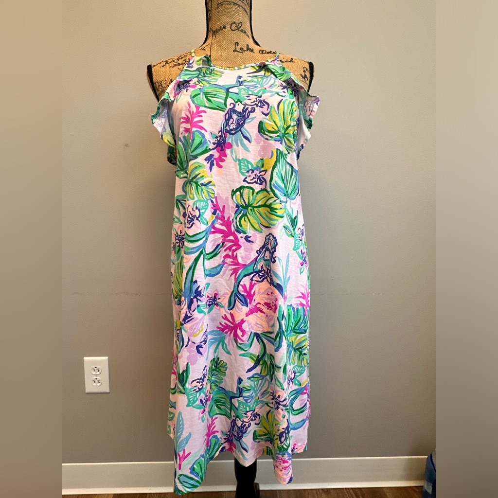 Lilly Pulitzer Billie Ruffle Mini Dress In Mermaid In The Shade